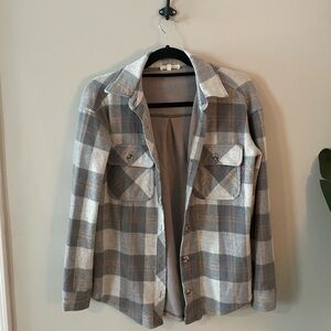 Gray and Peach Plaid Jacket